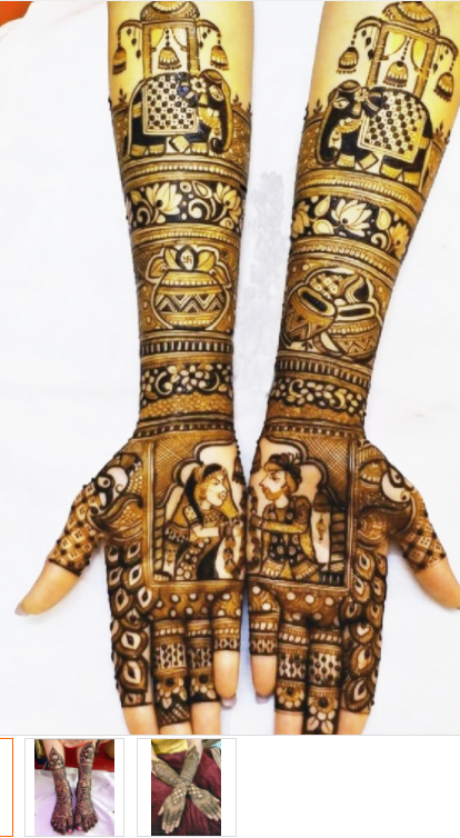 Indian Bridal Mehndi full Package hand leg thumbnail